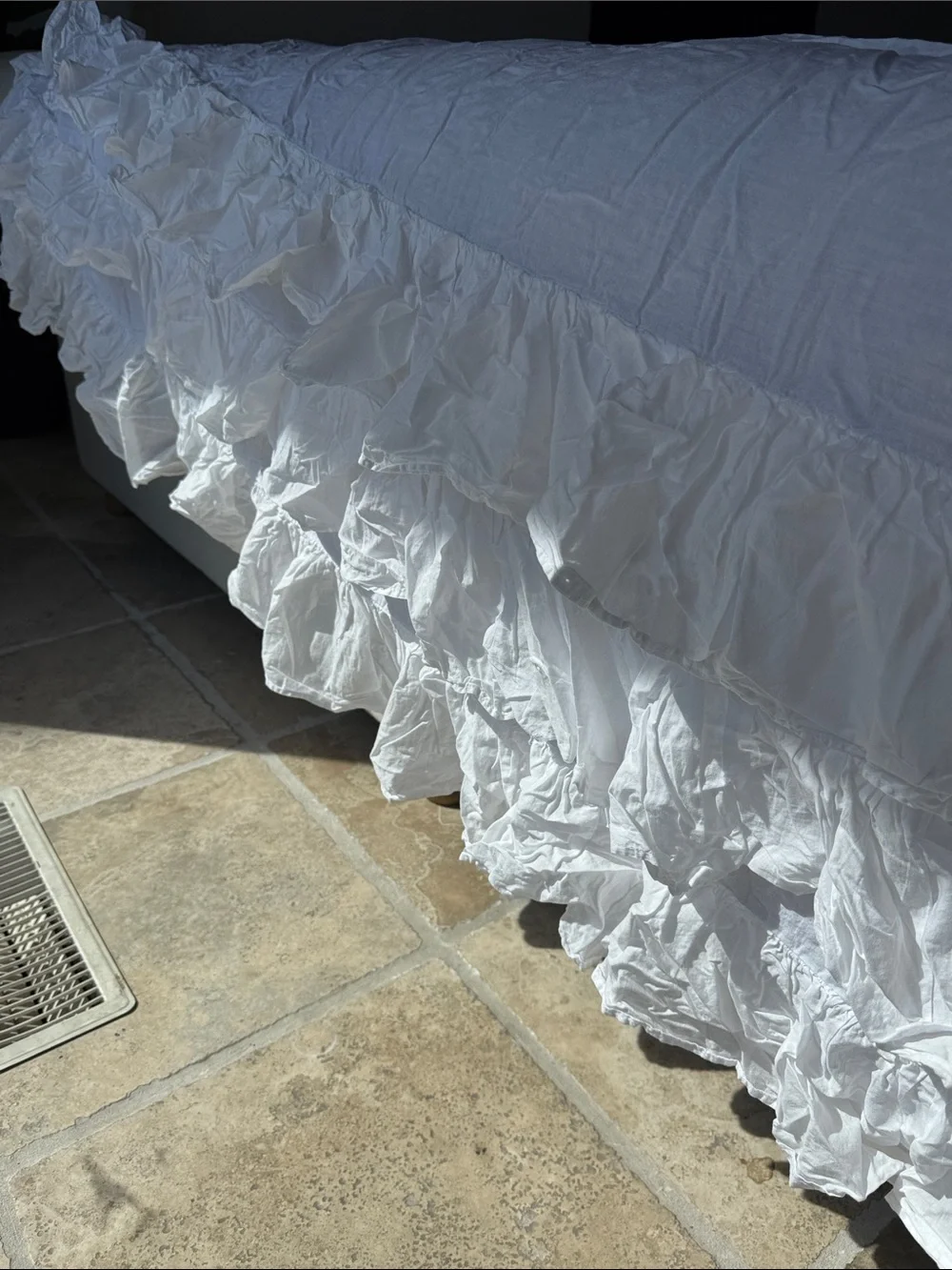 White Ruffled Bedskirt - Elegant Home Bedding